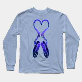 Dancing Winter Snowflake Ballet Slippers Long Sleeve T-Shirt